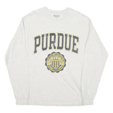 CHAMPION Mens White Purdue Graphic Long Sleeve Crew Neck T-Shirt M Cotton Blend