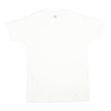 STAFFORD Mens White L Cotton T-Shirt V-Neck Short Sleeve Plain Casual