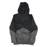 NIKE Mens Black & Grey Zip Hooded Polyester Blend Jacket S Storm-Fit