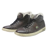 LACOSTE Straightset Mens Dark Brown Synthetic High Top Trainers UK 8 Casual