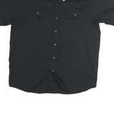 WRANGLER Mens Black Cotton Short Sleeve Shirt L Button Pocket Casual Summer
