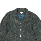 CHRISTOPHER & BANKS Mens Blue Green Cotton Blend Check Button Jacket XL Tailored