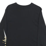 NIKE Mens Black Long Sleeve Crew Neck Graphic T-Shirt XS Cotton Blend