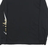 NIKE Mens Black Long Sleeve Crew Neck Graphic T-Shirt XS Cotton Blend