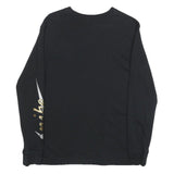 NIKE Mens Black Long Sleeve Crew Neck Graphic T-Shirt XS Cotton Blend