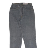 LEVI'S Womens Jeans Grey Regular Straight Denim W26 L30 Classic Cotton Button
