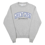 CHAMPION Mens Grey Mount Mary University Crew Neck S Cotton Blend Sweatshirt