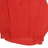 JOSEPHINE Womens Red Bow Tie Blouse Long Sleeve Button Neck M Elegant Top
