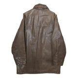 REDSKINS Mens Brown Leather Button Jacket L Classic Comfortable Stylish