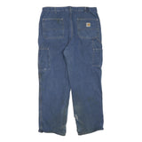 CARHARTT Mens Regular Fit Blue Denim Jeans W36 L30 Workwear Casual Durable Zip