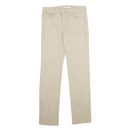LEVI'S Womens Beige Slim Slim Straight Trousers W26 L32 Cotton Blend Zip