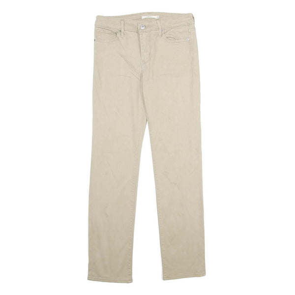 LEVI'S Womens Beige Slim Slim Straight Trousers W26 L32 Cotton Blend Zip