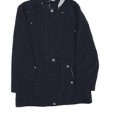 NAUTICA Mens Navy Blue Outdoor Zip Jacket M Polyester Blend Hooded Regular Fit