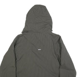 BILLABONG Womens Grey Pinstripe Outdoor Jacket L Polyamide Zip Hooded