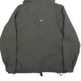 BILLABONG Womens Grey Pinstripe Outdoor Jacket L Polyamide Zip Hooded