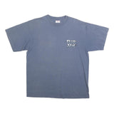 TEEJAYS Mens Blue Fear Not Graphic T-Shirt L Short Sleeve Crew Neck Cotton Blend