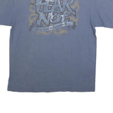 TEEJAYS Mens Blue Fear Not Graphic T-Shirt L Short Sleeve Crew Neck Cotton Blend