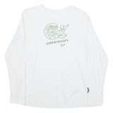 NIKE Mens White Just Do It Oregon Long Sleeve Crew Neck T-Shirt XL Cotton Blend