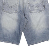 REELL DENIM Mens Shorts Blue XL W34 Distressed Denim Casual