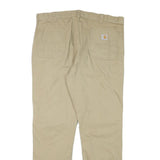 CARHARTT Mens Cotton Blend Beige Regular Straight Fit Trousers W38 L32 Casual