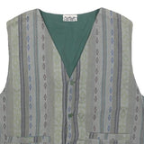 CACHET Mens Blue Green Grey Striped Cotton Blend Button Jacket M Casual Wear
