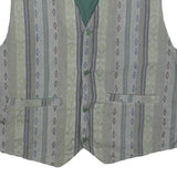 CACHET Mens Blue Green Grey Striped Cotton Blend Button Jacket M Casual Wear