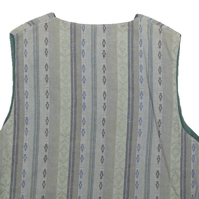 CACHET Mens Blue Green Grey Striped Cotton Blend Button Jacket M Casual Wear