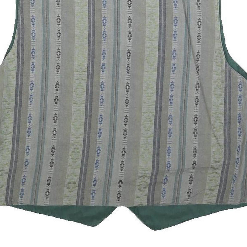 CACHET Mens Blue Green Grey Striped Cotton Blend Button Jacket M Casual Wear