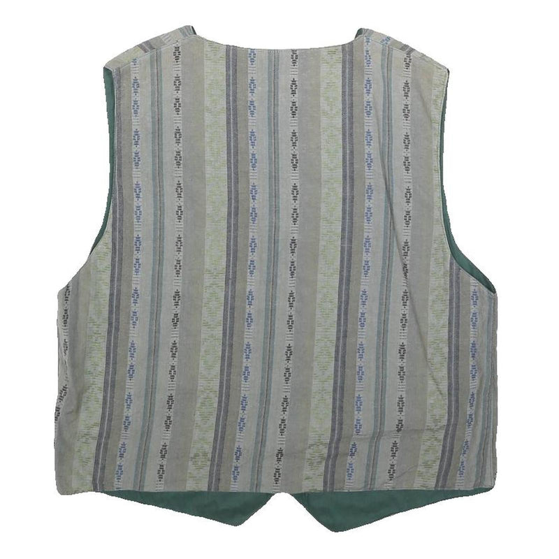 CACHET Mens Blue Green Grey Striped Cotton Blend Button Jacket M Casual Wear