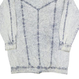 PAN ASIA Womens Blue Denim Jacket M Cotton Button Closure Acid Wash Style