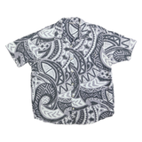 DEJAVU Mens Grey White Abstract Print Shirt XL Casual Cotton Blend Summer