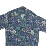 VAN HEUSEN Mens Blue & Green Floral Cotton Shirt M Summer Casual Hawaiian Style