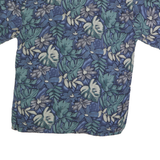 VAN HEUSEN Mens Blue & Green Floral Cotton Shirt M Summer Casual Hawaiian Style