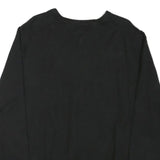 TOMMY HILFIGER Mens Black Plain Cotton Blend V-Neck Regular Jumper L Classic