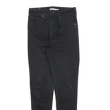 LEVI'S Womens Slim Black Denim Slim Jeans W27 L28 Stylish Cotton Blend Zip