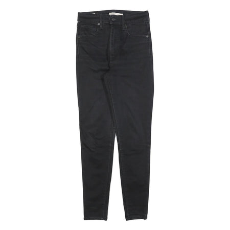 LEVI'S Womens Slim Black Denim Slim Jeans W27 L28 Stylish Cotton Blend Zip
