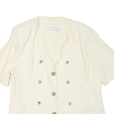 CLASSIC COLLECTION Womens Cream Button Jacket M Viscose Plain Elegant Detail