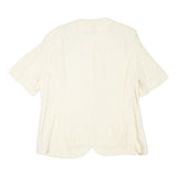 CLASSIC COLLECTION Womens Cream Button Jacket M Viscose Plain Elegant Detail