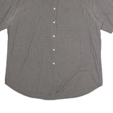 TOMMY HILFIGER Mens Black & White Check Shirt XL Short Sleeve Cotton Casual