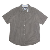 TOMMY HILFIGER Mens Black & White Check Shirt XL Short Sleeve Cotton Casual