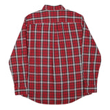 CHAPS Mens Red & Black Checked Shirt XL Classic Cotton Blend Casual Long Sleeve