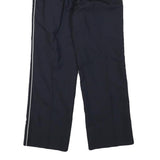 Mens Wool Blend Navy Trousers Regular Fit Straight Leg W25 L25 Zip Closure