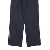 Mens Wool Blend Navy Trousers Regular Fit Straight Leg W25 L25 Zip Closure