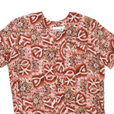 CHRISTIE&JILL Womens Rust Printed Top Short Sleeve Round Neck XL Relaxed Fit