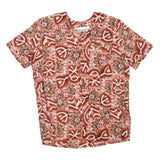 CHRISTIE&JILL Womens Rust Printed Top Short Sleeve Round Neck XL Relaxed Fit