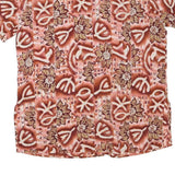 CHRISTIE&JILL Womens Rust Printed Top Short Sleeve Round Neck XL Relaxed Fit