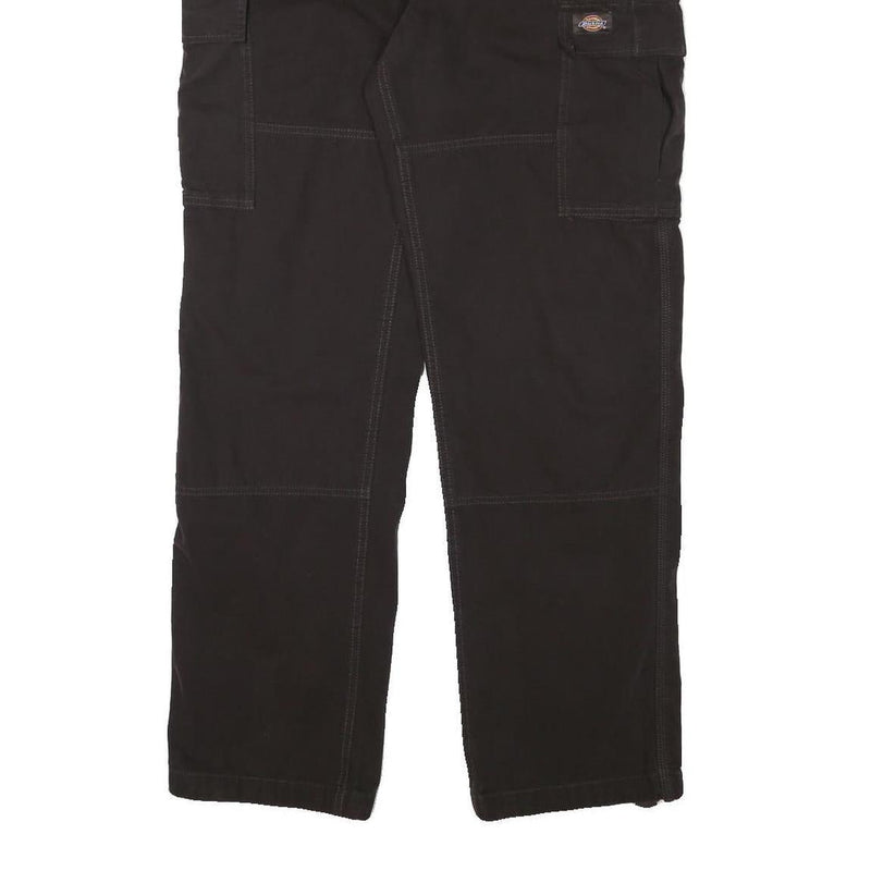 DICKIES Mens Regular Fit Black Cotton Blend Cargo Trousers W35 L31 Durable