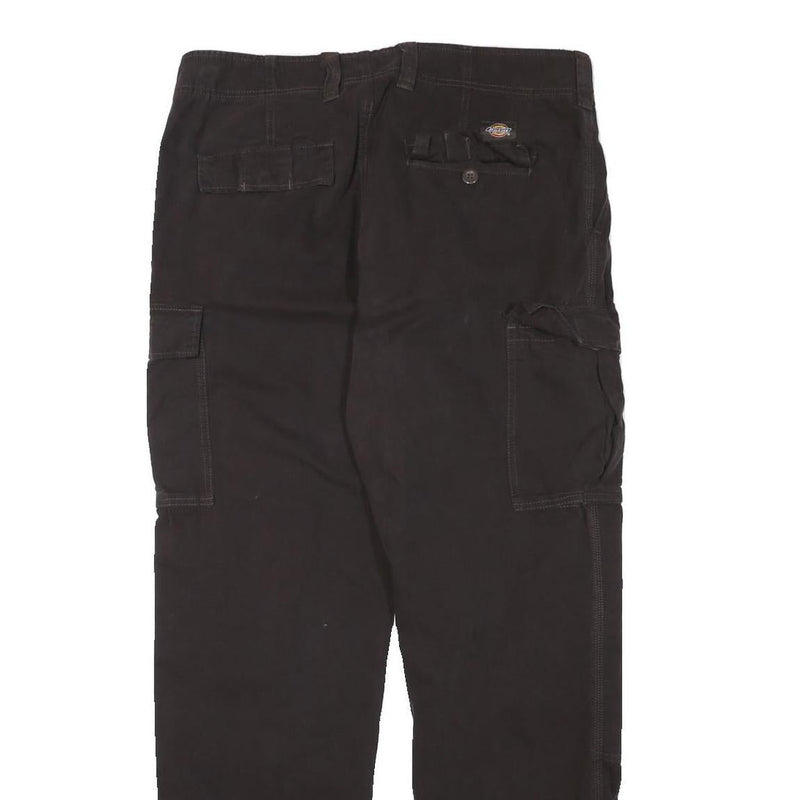 DICKIES Mens Regular Fit Black Cotton Blend Cargo Trousers W35 L31 Durable