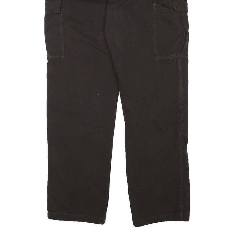 DICKIES Mens Regular Fit Black Cotton Blend Cargo Trousers W35 L31 Durable
