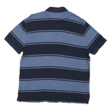 TOMMY HILFIGER Mens Blue & Navy Striped Short Sleeve Polo Shirt M Classic Fit